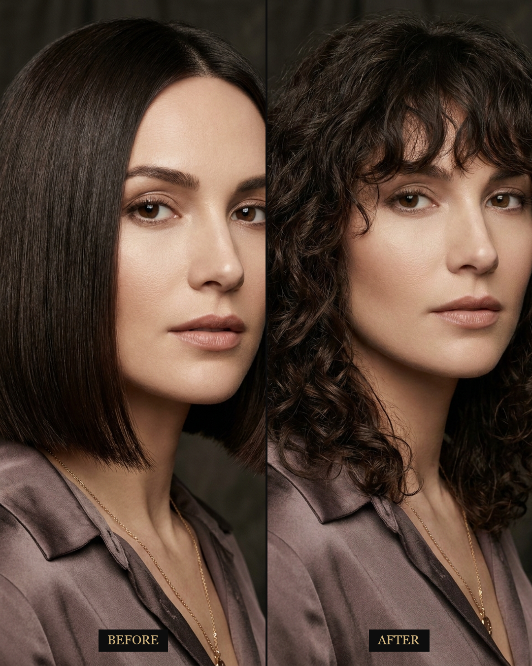 Sleek bob to curly shag