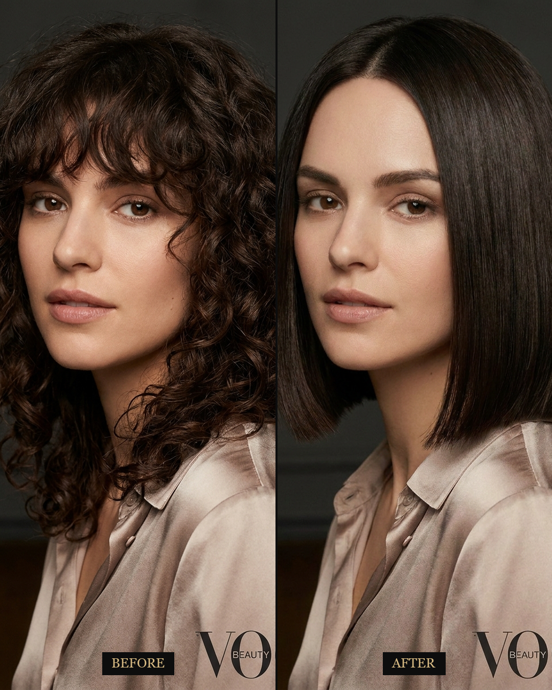 Curls to a sleek blunt bob