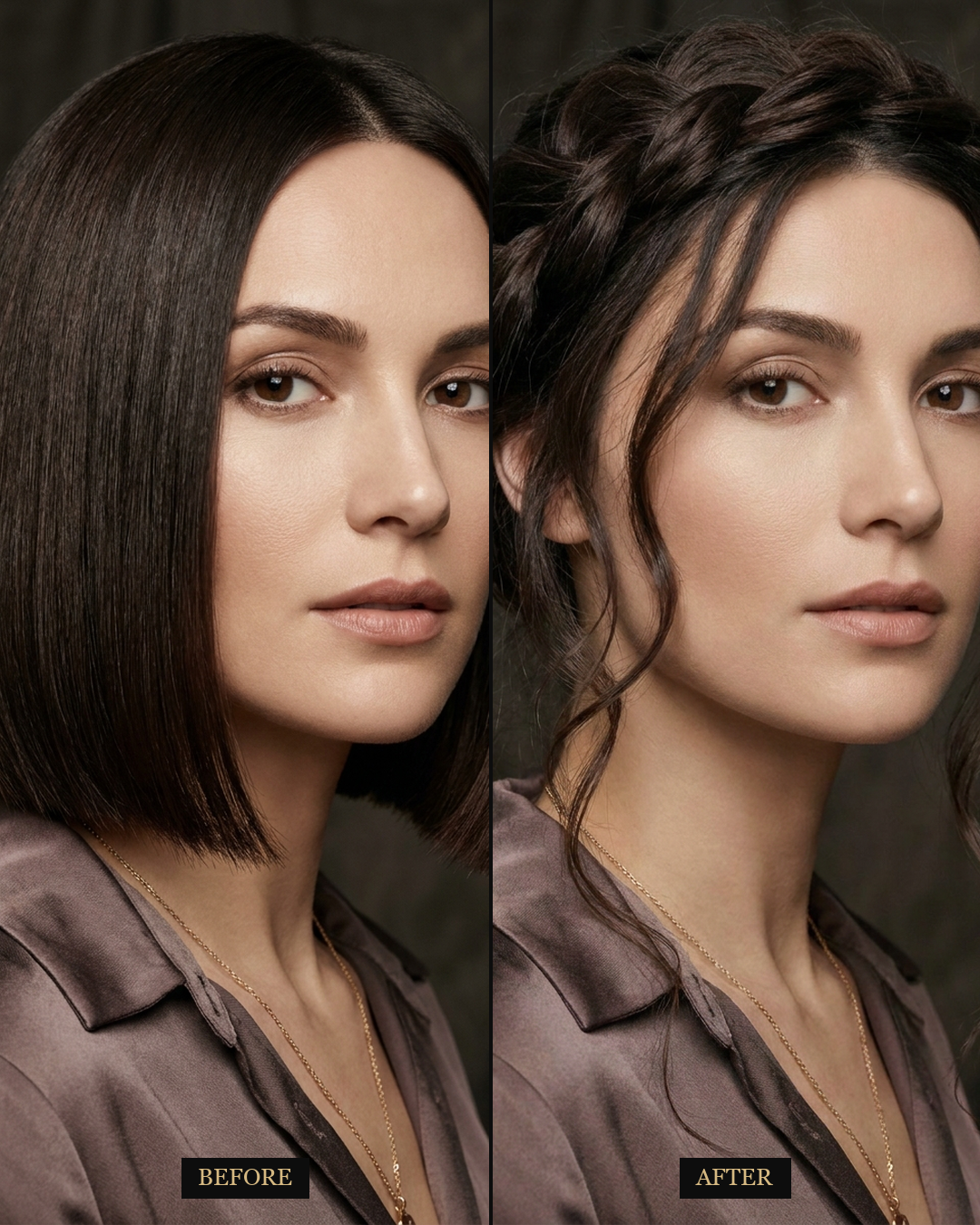 Sleek bob to braided updo